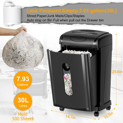 সিই/ইএমসি সার্টিফাইড হেভি ডুয়ি পেপার Shredder For Business With 30L Pull-Out Bin