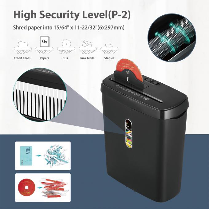 হোম অফিসের জন্য 11L বাস্কেট সহ 8 শীট স্ট্রিপ কাট বাণিজ্যিক কাগজ Shredder SD108P 2